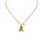 Vivienne Westwood Gold/White Crystals Bumble Bee Pendent