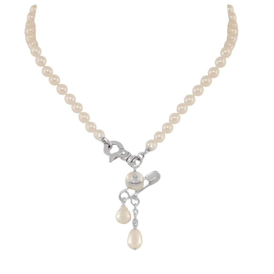 Vivienne Westwood Platinum/Creamrose Claude Small Pearl Necklace