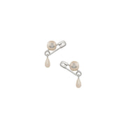 Vivienne Westwood Platinum/Creamrose Claude Small Pearl Stud Earrings