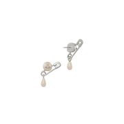 Vivienne Westwood Platinum/Creamrose Claude Small Pearl Stud Earrings