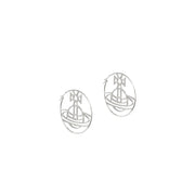 Vivienne Westwood Platinum/White Eloisa Hoop Earrings