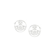 Vivienne Westwood Platinum/White Eloisa Hoop Earrings