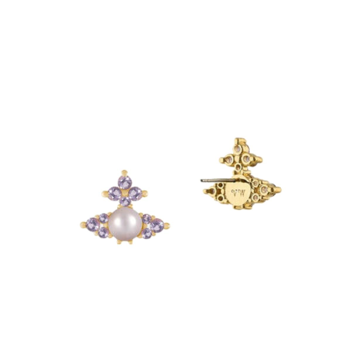 Vivienne Westwood Feodora Gold/Light Purple Earrings