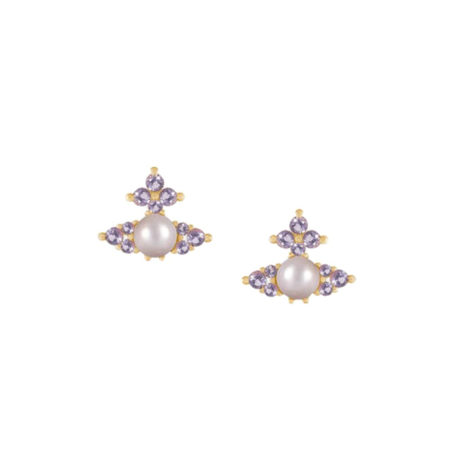 Vivienne Westwood Feodora Gold/Light Purple Earrings