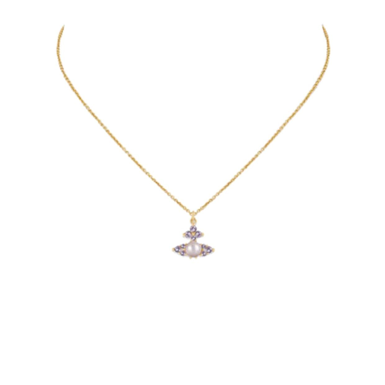 Vivienne Westwood Feodora Gold/Light Purple Pendent