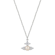 Vivienne Westwood Feodora Platinum/White Creamrose Pearl Pendent