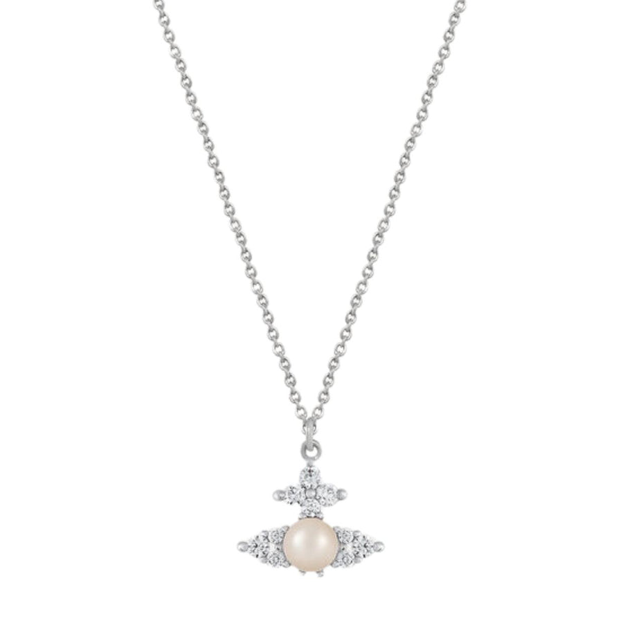 Vivienne Westwood Feodora Platinum/White Creamrose Pearl Pendent