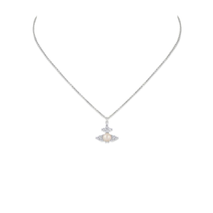 Vivienne Westwood Feodora Platinum/White Creamrose Pearl Pendent