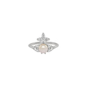 Vivienne Westwood Feodora Platinum/White Creamrose Pearl Ring