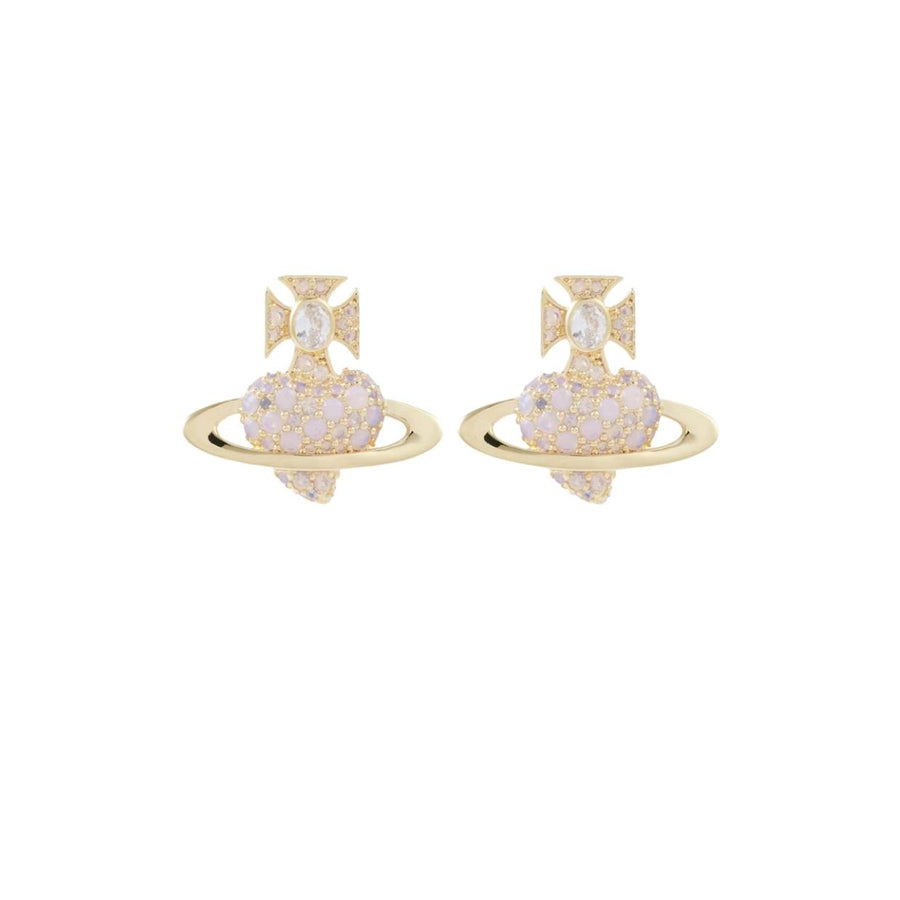 Vivienne Westwood Gold/Milky Pink Agnatha Bas Releif Earrings