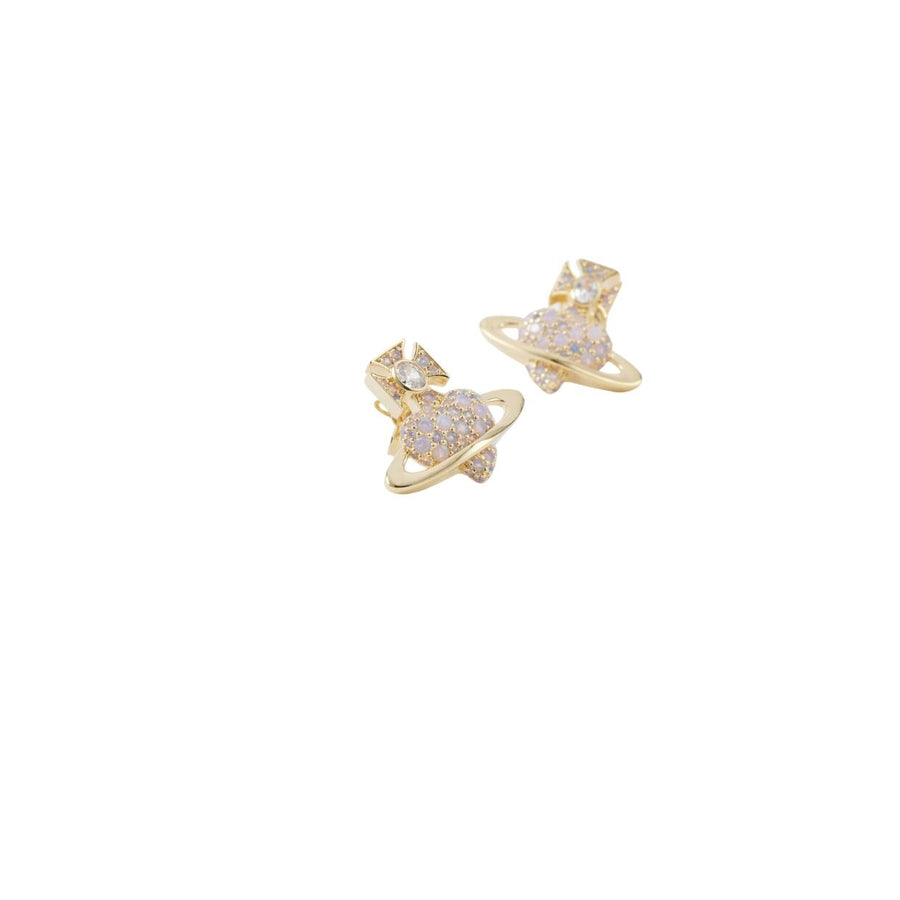 Vivienne Westwood Gold/Milky Pink Agnatha Bas Releif Earrings