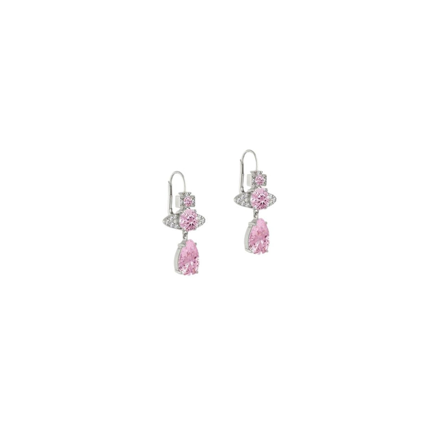 Vivienne Westwood Platinum/Pink Ismene Drop Earrings