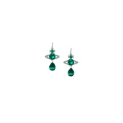 Vivienne Westwood Platinum/Green Ismene Drop Earrings