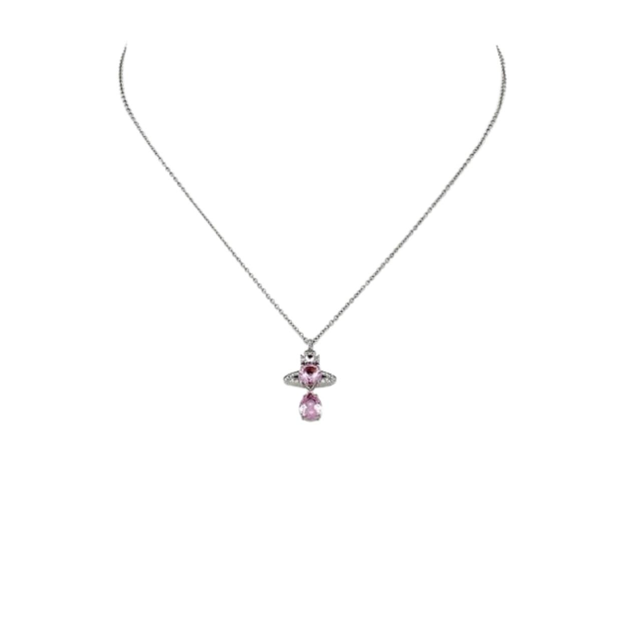 Vivienne Westwood Ismene Drop Platinum/Pink Pendent