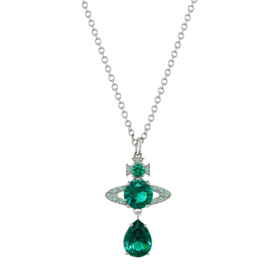 Vivienne Westwood Ismene Drop Platinum/Green Pendent