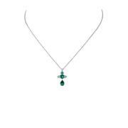 Vivienne Westwood Ismene Drop Platinum/Green Pendent