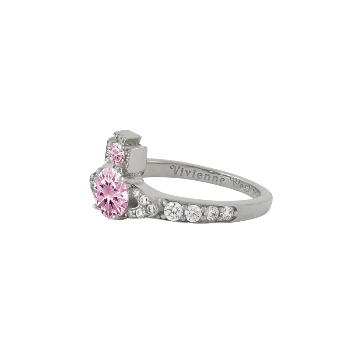 Vivienne Westwood Ismene Platinum/Pink Ring