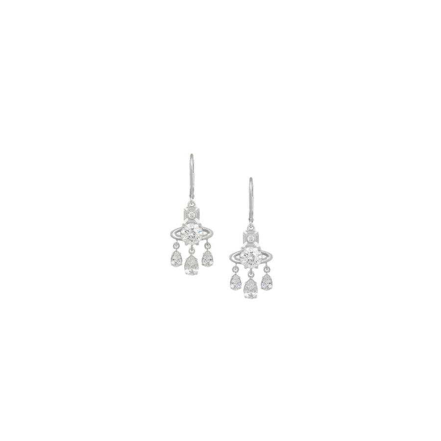 Vivienne Westwood Joaquina Platinum/White Earrings