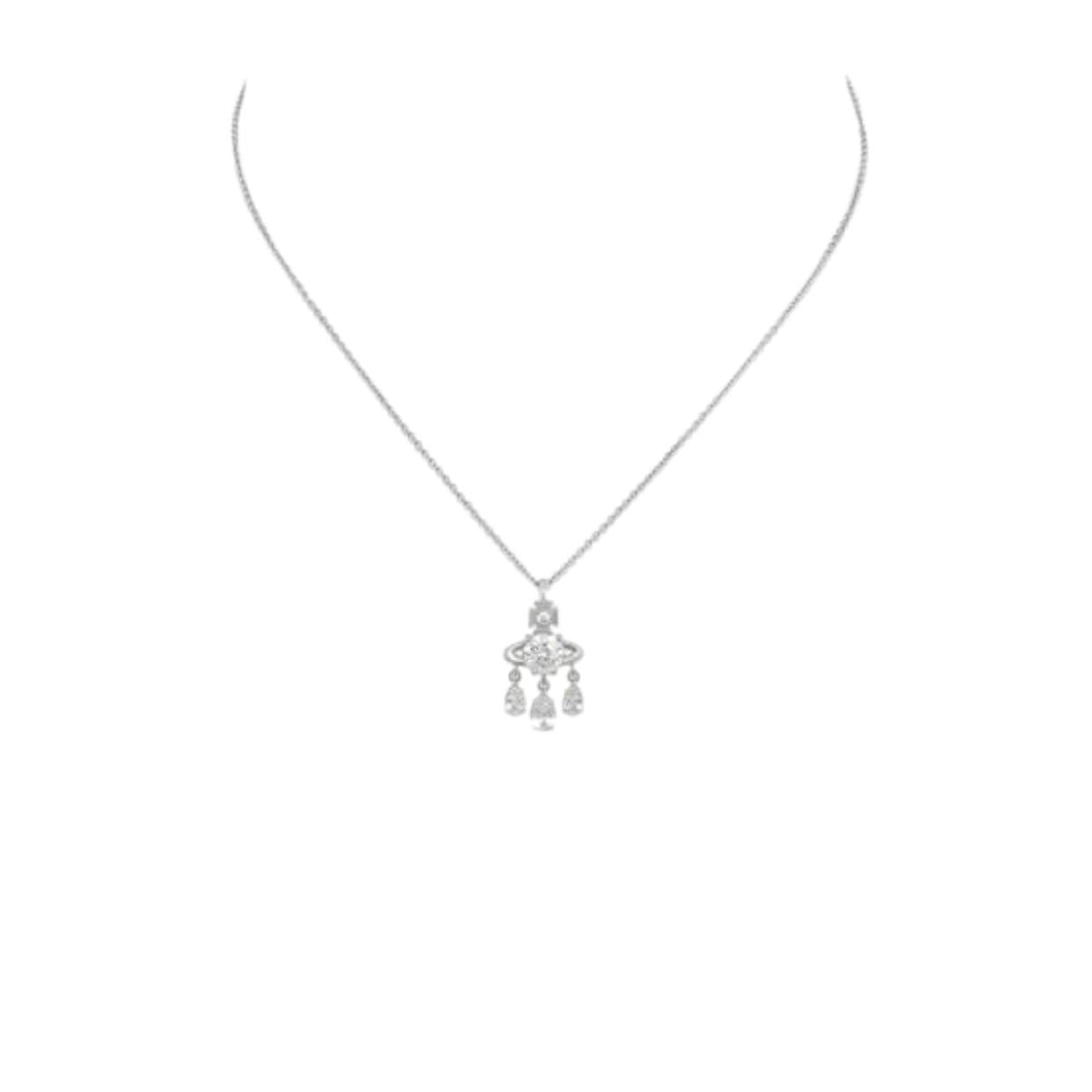 Vivienne Westwood Joaquina Platinum/White Pendent