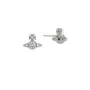 Vivienne Westwood Platinum White London Orb Earrings