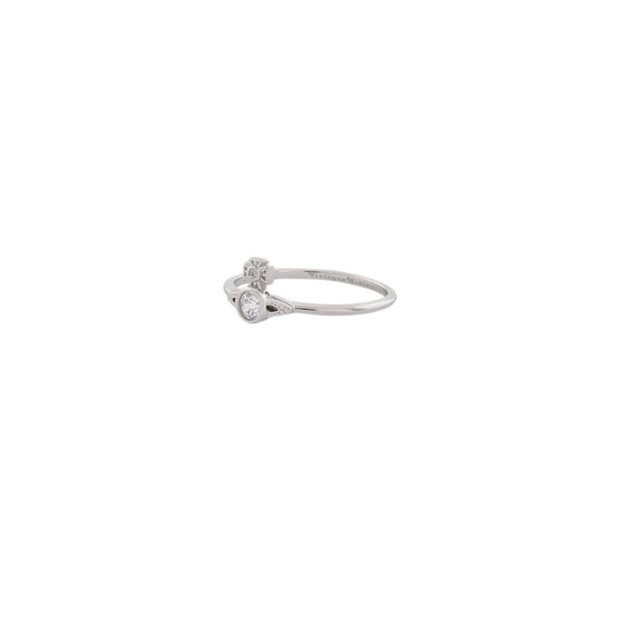 Vivienne Westwood Platinum White London Orb Ring