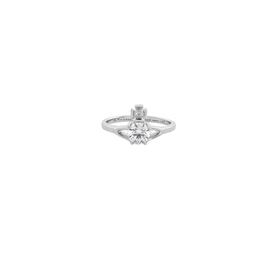 Vivienne Westwood Platinum White Reina Petite Ring