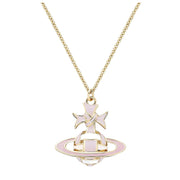 Vivienne Westwood Gold/Pale Pink Ribbon Bas Relief Pendent