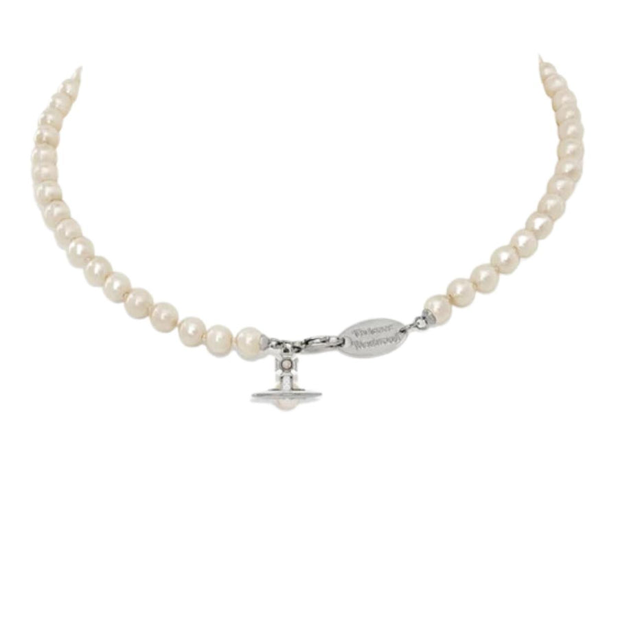 Vivienne Westwood Platinum/Creamrose Simonetta Pearl Necklace