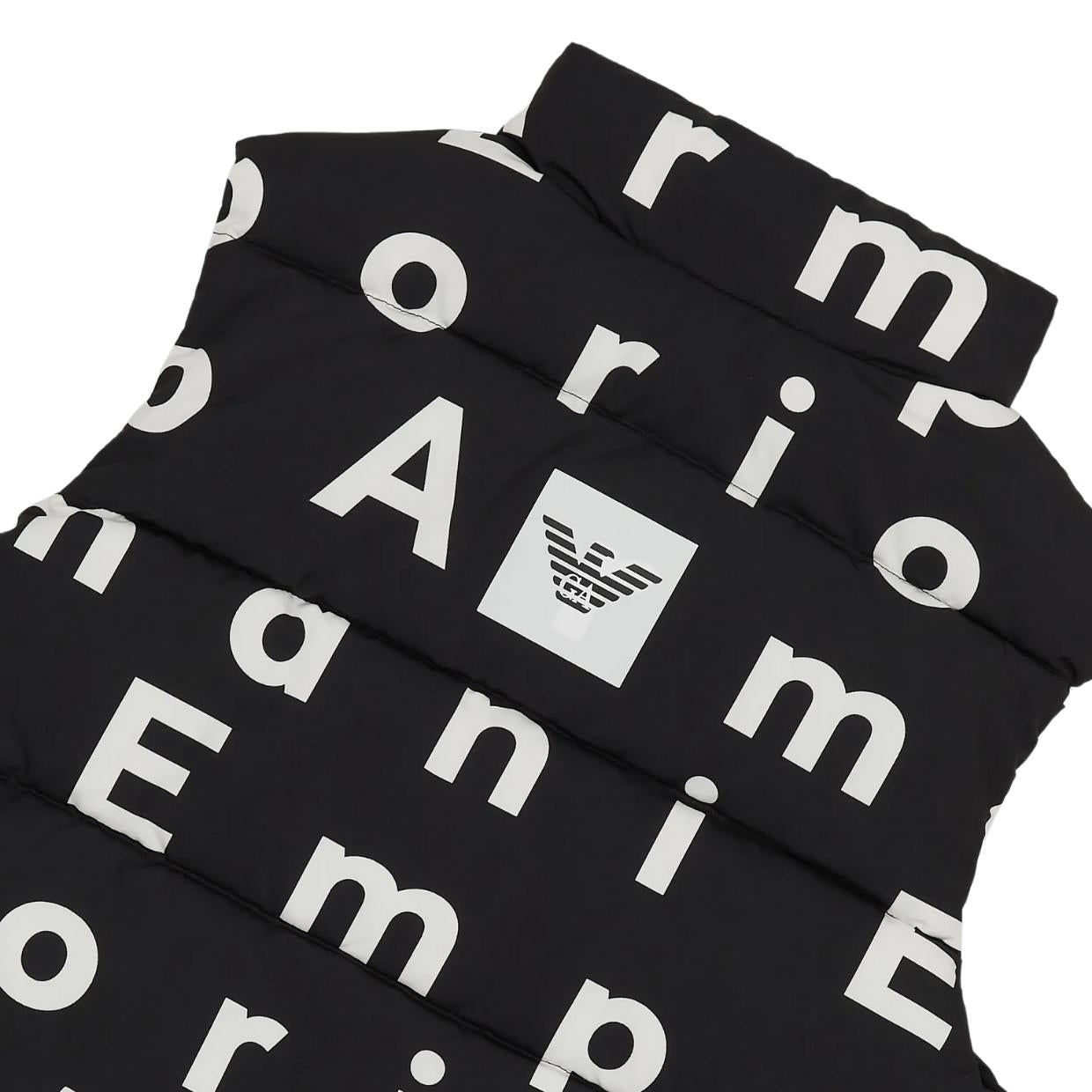 Emporio Armani Kids logo-patch padded gilet - Black