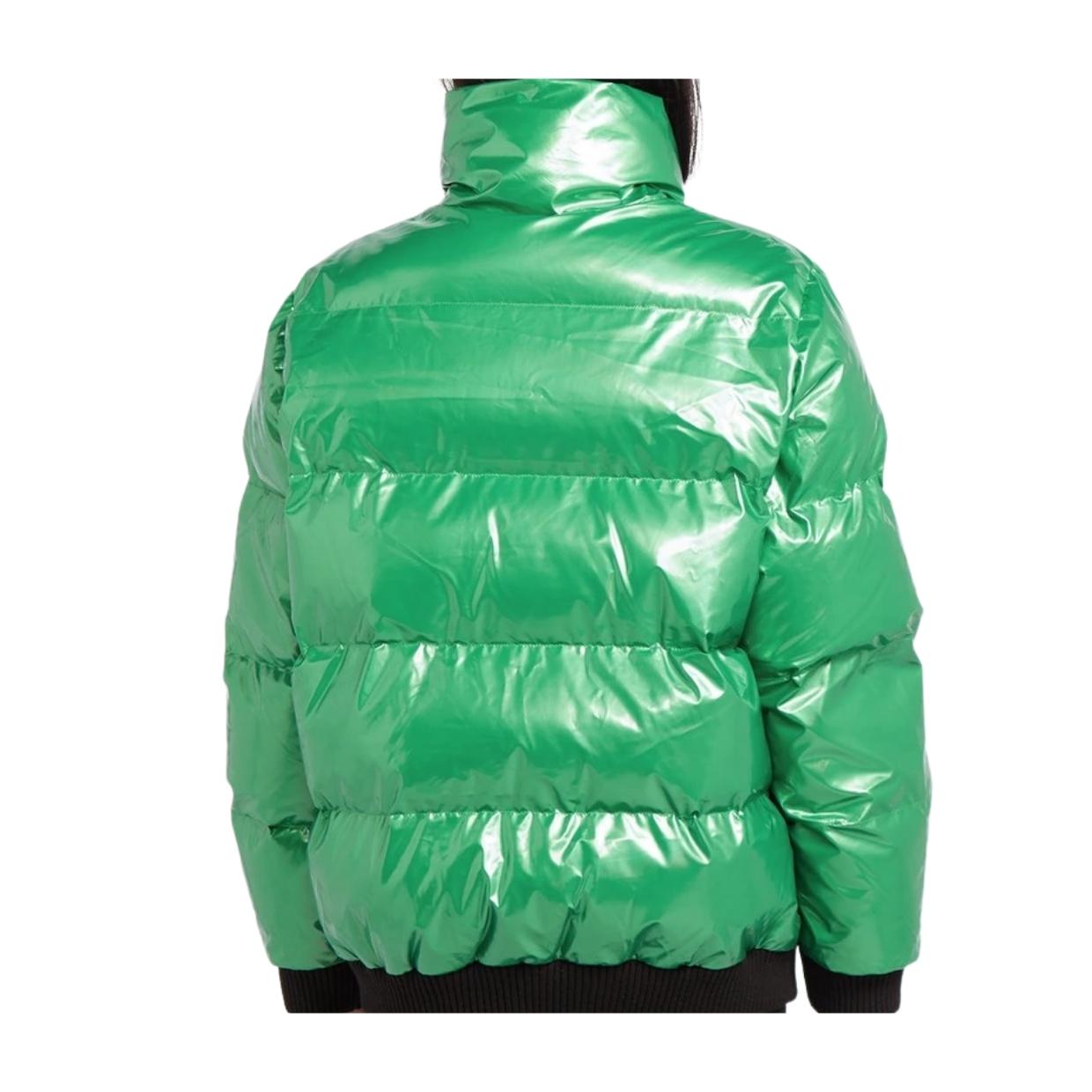 Love Moschino Green Puffer Jacket Retro Designer Wear