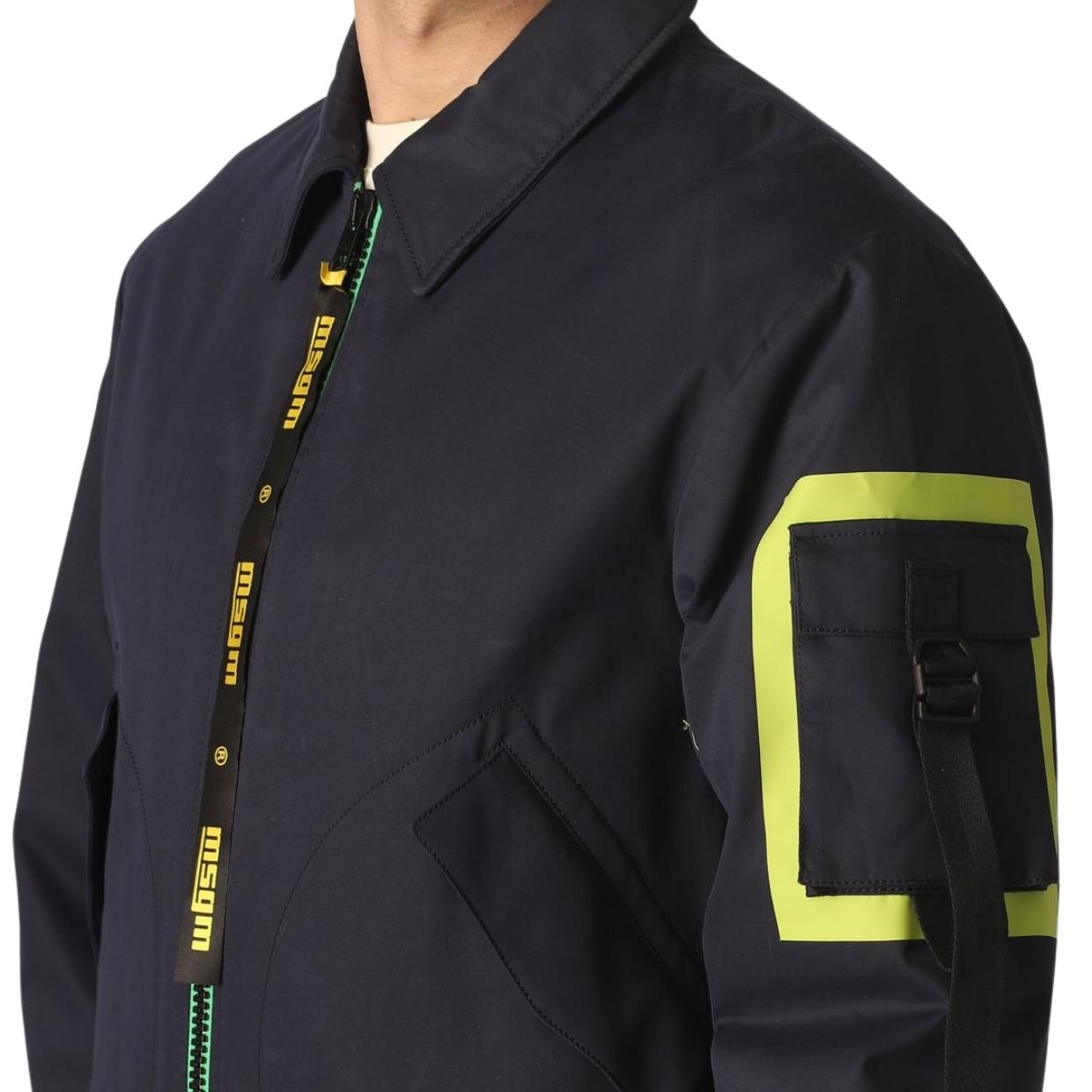 MSGM Navy Giubbino Jacket – Retro Designer Wear