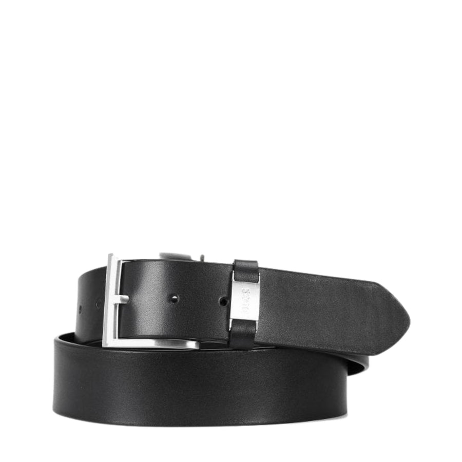 BOSS Connio Black Leather Buckle Belt