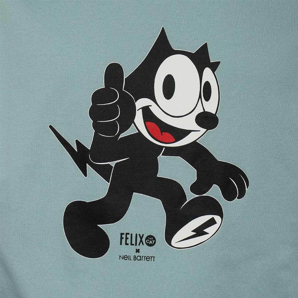 Neil Barrett X Felix The Cat Jade T Shirt Retro Designer Wear