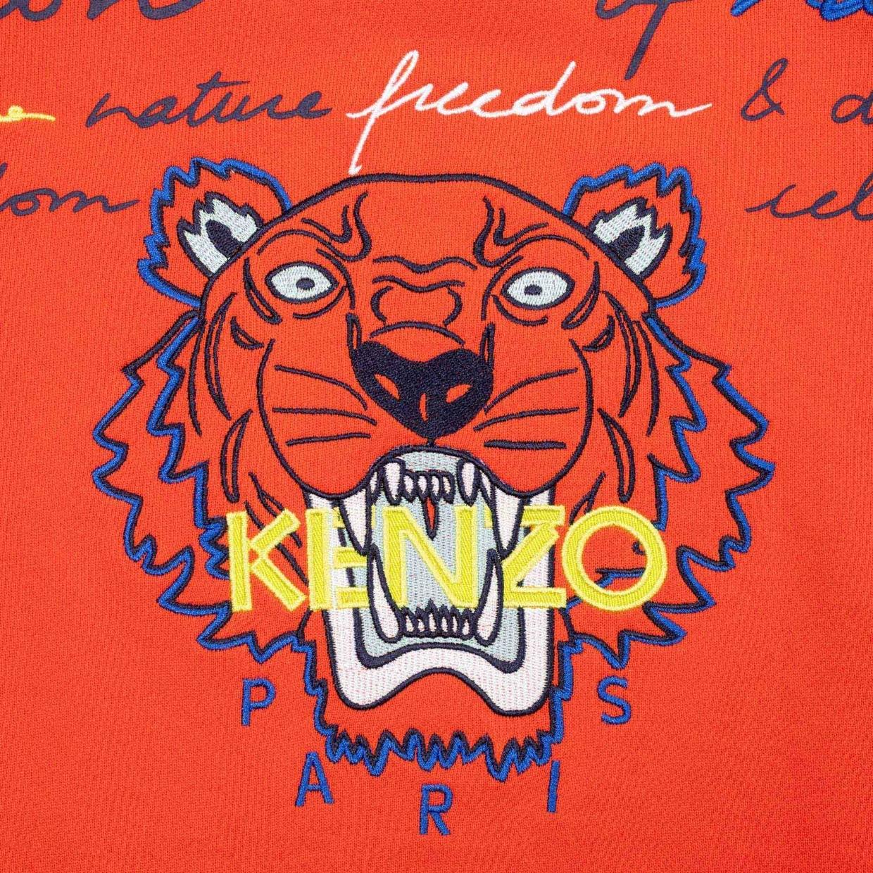 Kenzo Kids Tiger Logo Orange Sweatshirt Retro Designer Wear