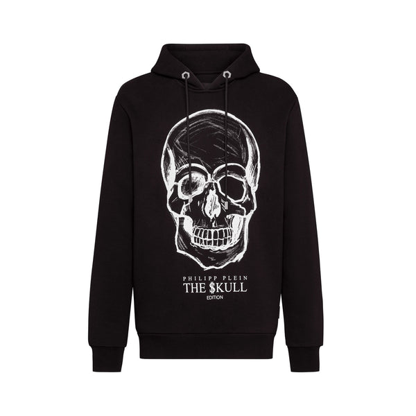 Philipp Plein Skull Hoodie Sweatshirt Black Embellished good Beaded Medium Gold