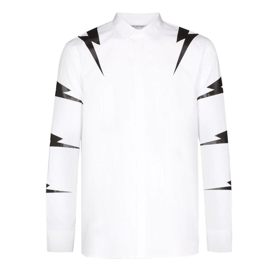 Neil Barrett White Tigerbolt Poleline Shirt Front 